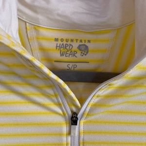 Yellow Striped Mountain Hardwear 1/2 Zip Long Sleeve with Thumb Pockets